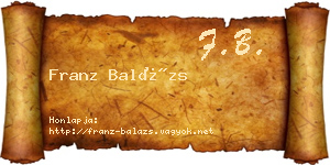 Franz Balázs névjegykártya