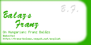 balazs franz business card